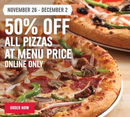 Domino S Pizza 50 Off All Pizzas At Menu Price Nov 26 Dec 2