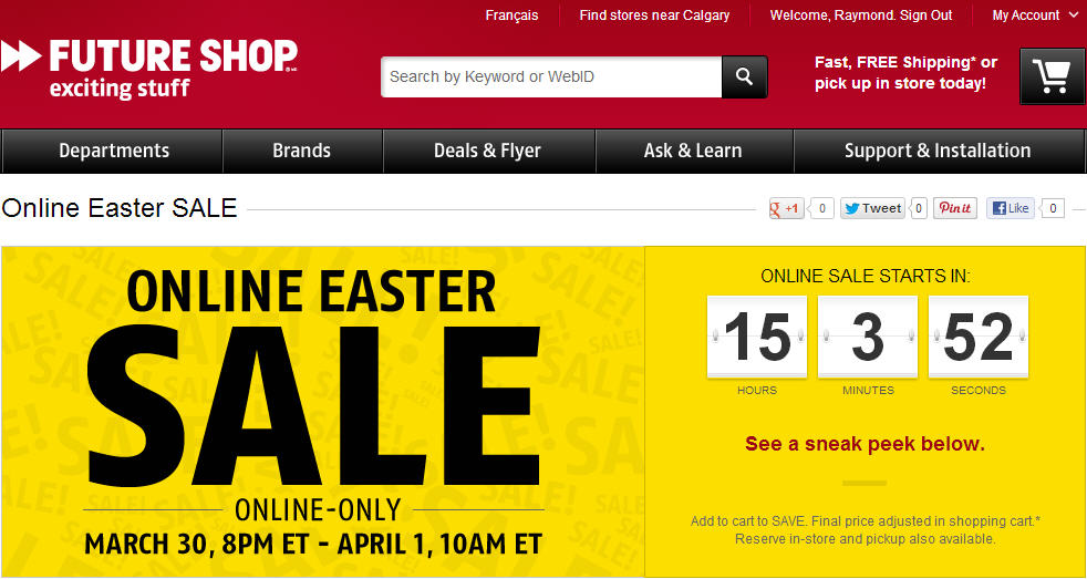 Future Shop Online Easter Sale (Mar 30 - Apr 1)