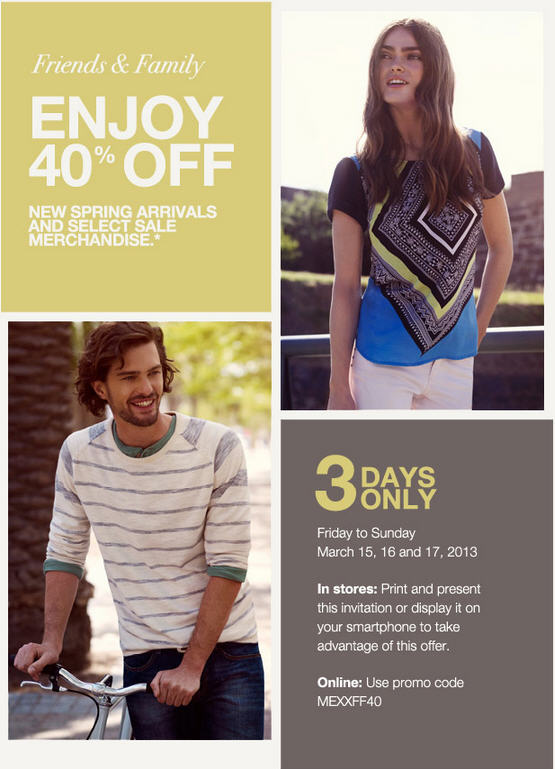 Mexx Friends & Family Sale - 40 Off All Regular-Priced and Select Sale Merchandise (Mar 15-17)
