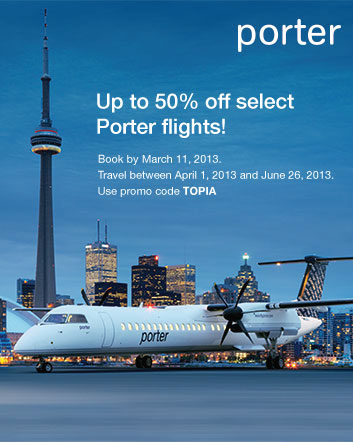 Porter Airlines launches its first Daily Deal with Buytopia.ca!
