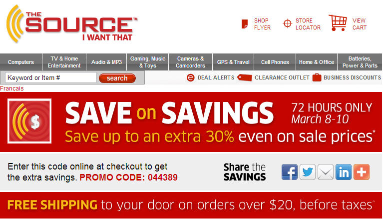 The Source Save up to an Extra 30 Even on Sale Prices + Free Shipping (March 8-10)