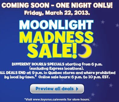 Toys R Us & Babies R Us Moonlight Madness Sale (March 22, Starting at 6pm)