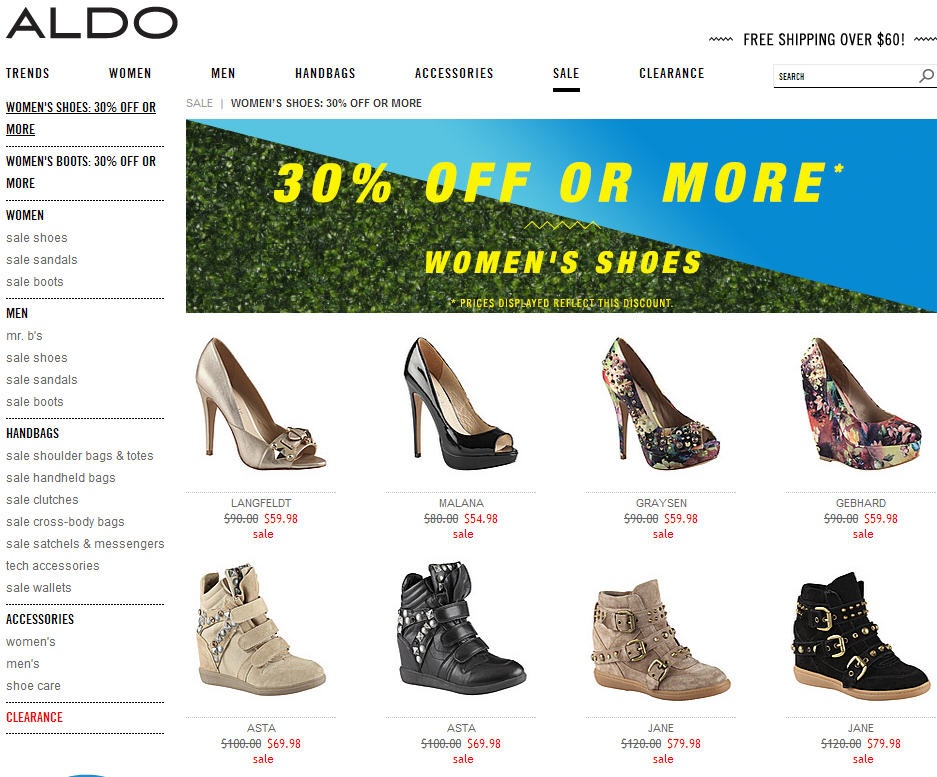 Aldo 30 Off or More Select Women's Shoes