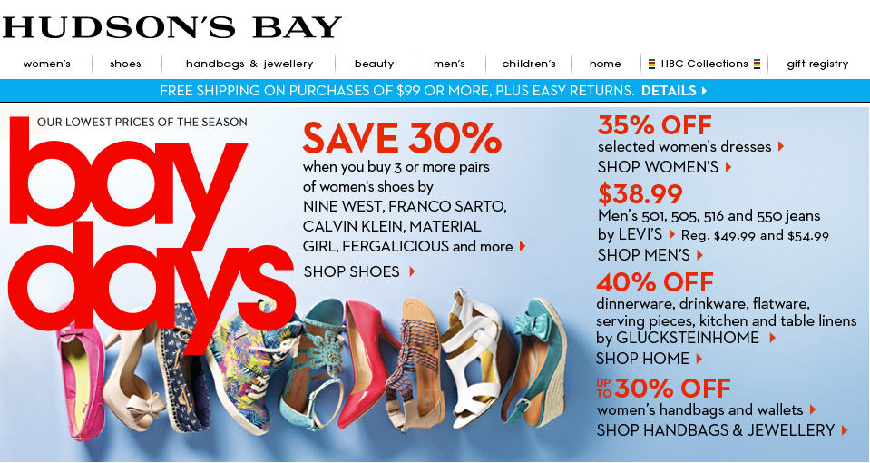 Hudson's Bay Bay Days - Lowest Prices of the Season (Apr 12-18)