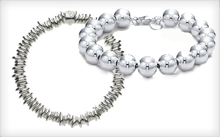 Sterling Silver Tiffany-Inspired Bracelet and Designer-Inspired Links Bracelet