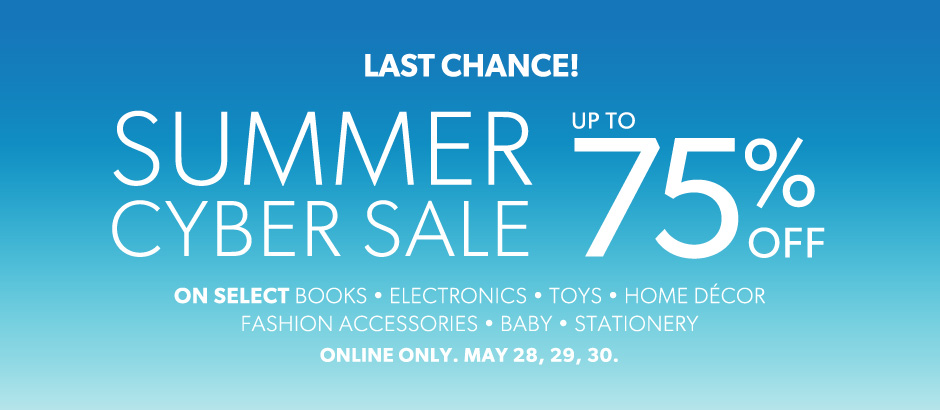 Chapters Indigo Summer Cyber Sale – Up to 75 Off Select Items (May 28-30)