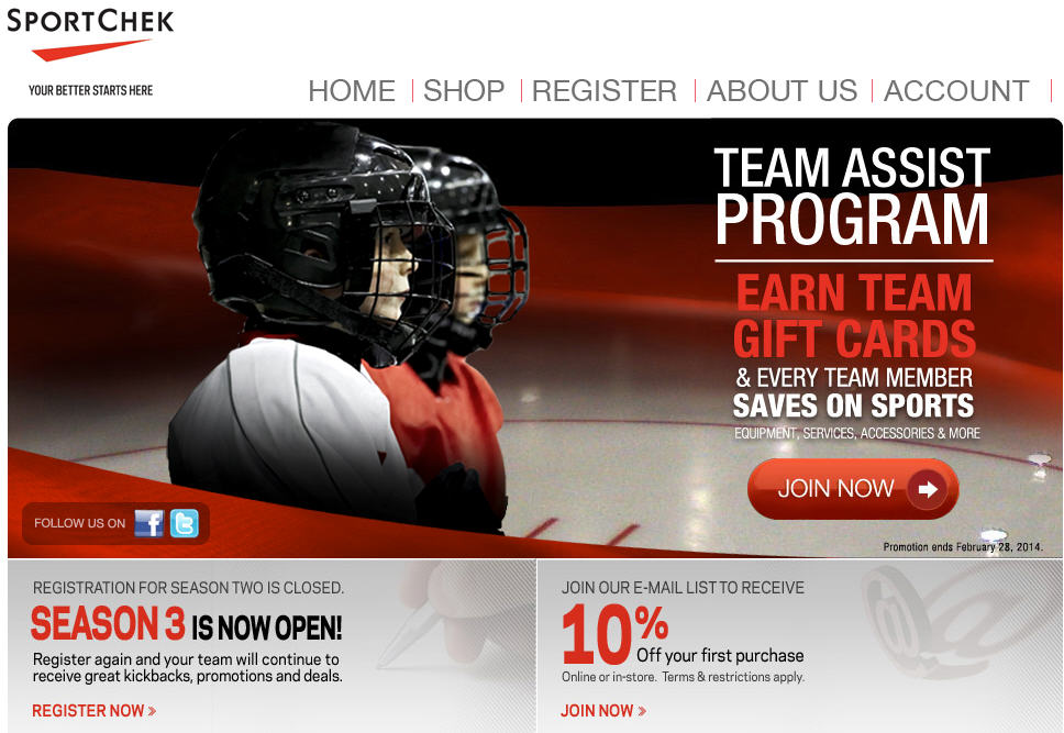 Sport Chek Team Assist Program Season 3 - Lots of FREE Coupons