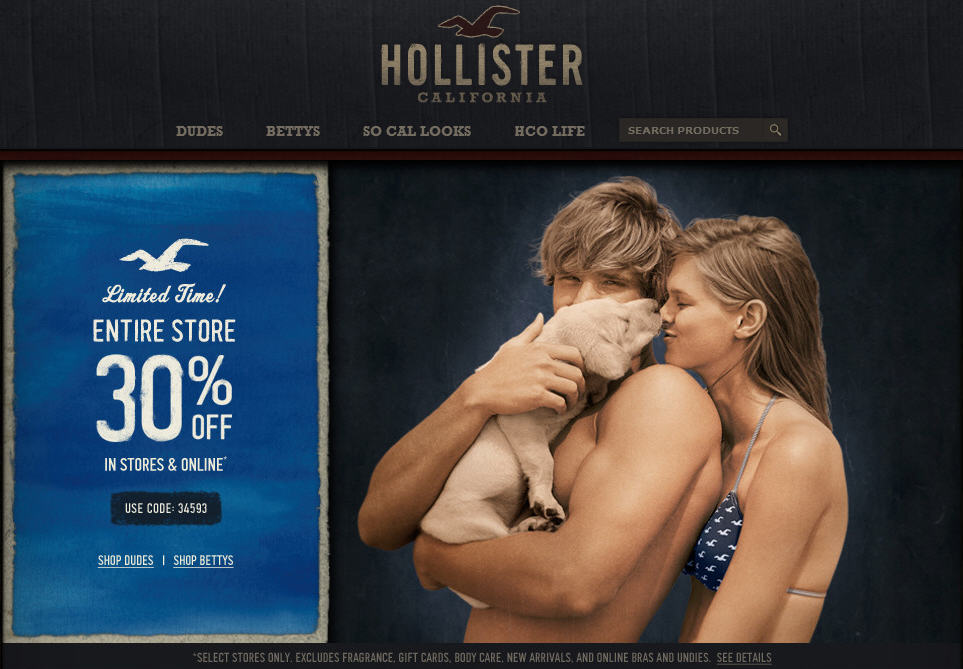 Hollister 30 Off Entire Purchase In-Store or Online (Until July 8)