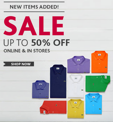 Lacoste Save up to 50 Off In-Stores & Online