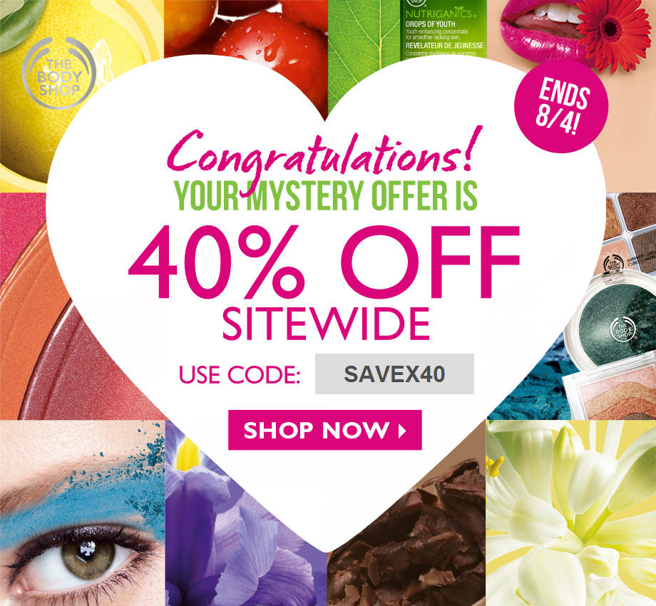 The Body Shop 40 Off Sitewide + 6 Cash Back on Ebates.ca (Until Aug 4)
