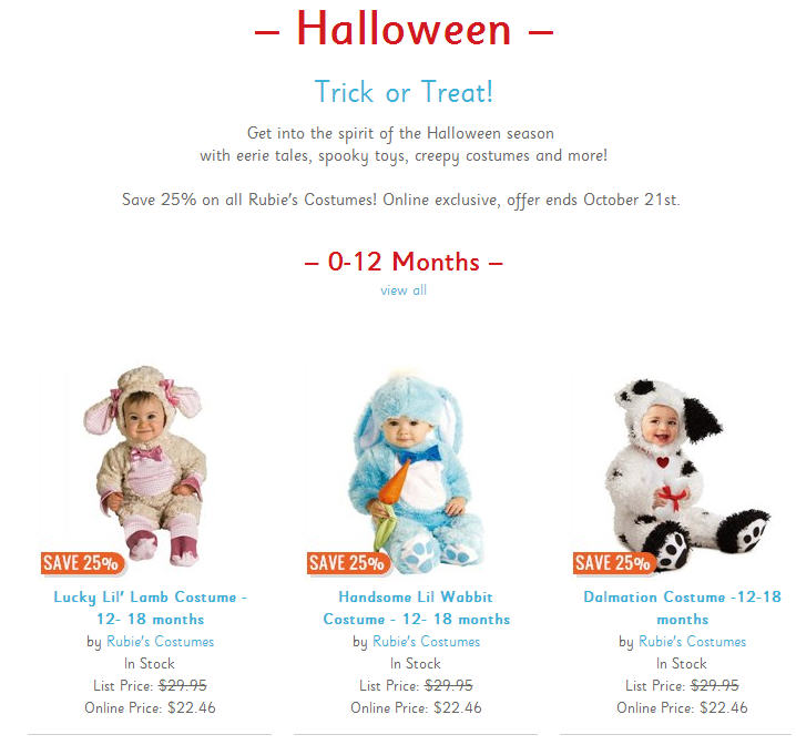 Chapters Indigo 25 Off Halloween Costumes (Until Oct 21)