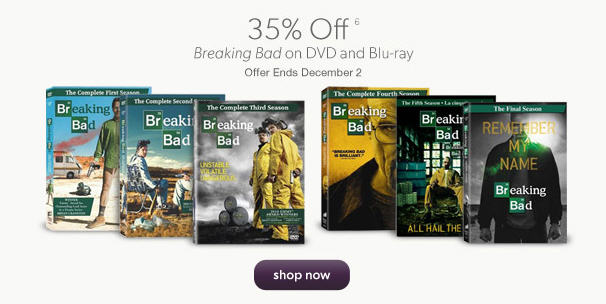 Chapters Indigo 35 Off All Breaking Bad DVD and Blu-ray (Until Dec 2)