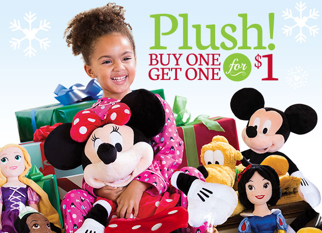 Disney Store Plush Sale - Buy 1, Get 1 for $1