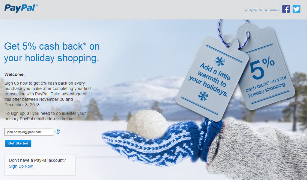 PayPal Get 5 Cash Back on Your Holiday Shopping (Until Dec 3)