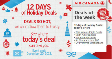 Air Canada 12 Days of Holiday Deals (Dec 9-20)