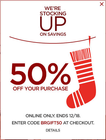 Banana Republic 50 Off Your Online Purchase (Dec 18)