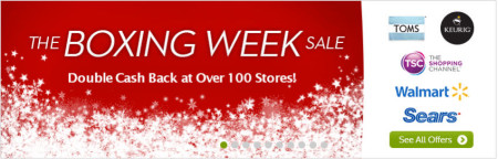 Ebates Boxing Week Sale - Double Cash Back at over 100 Stores