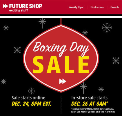 Future Shop Boxing Day Sale - Preview the flyer now