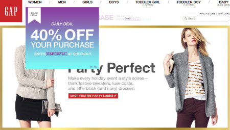 GAP 40 Off Your Online Purchase (Dec 13-14)