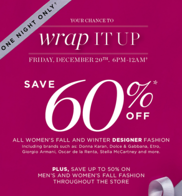 Holt Renfrew Wrap It Up Sale - Save 60 Off (Dec 20, 6pm-12am)