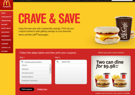 McDonald's New Canada Printable Coupons