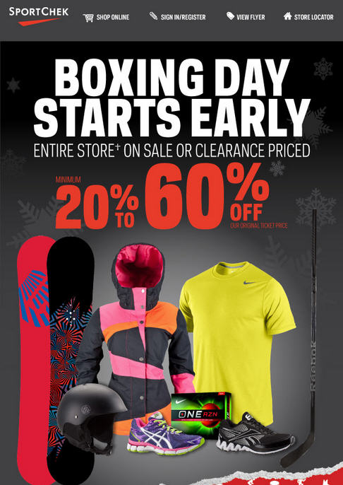 Sport Chek Boxing Day Sale Starts Now - 20-60 Off