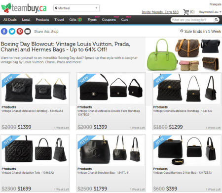 TeamBuy Boxing Day Blowout - Designer Vintage Bags by Louis Vuitton, Prada, Chanel and Hermes (Up to 64 Off)