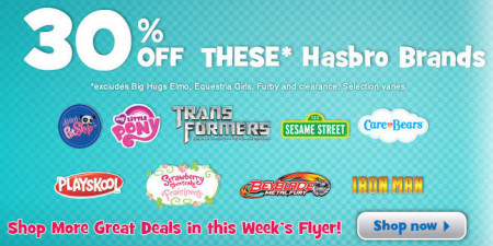 Toys R Us 30 Off Hasbro Brand Toys (Until Dec 19)