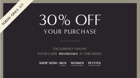 Banana Republic 30 Off Your Purchase + Extra 25 Off Code (Jan 7)