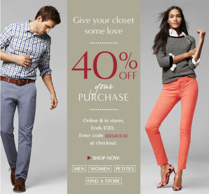 Banana Republic 40 Off Your Purchase (Jan 17-20)