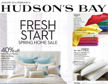 Hudson's Bay Spring Home Sale (Jan 31 - Feb 6)