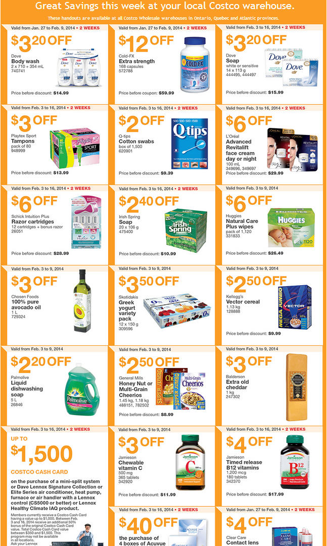 Costco Weekly Handout Instant Savings Coupons East (Feb 3-9)