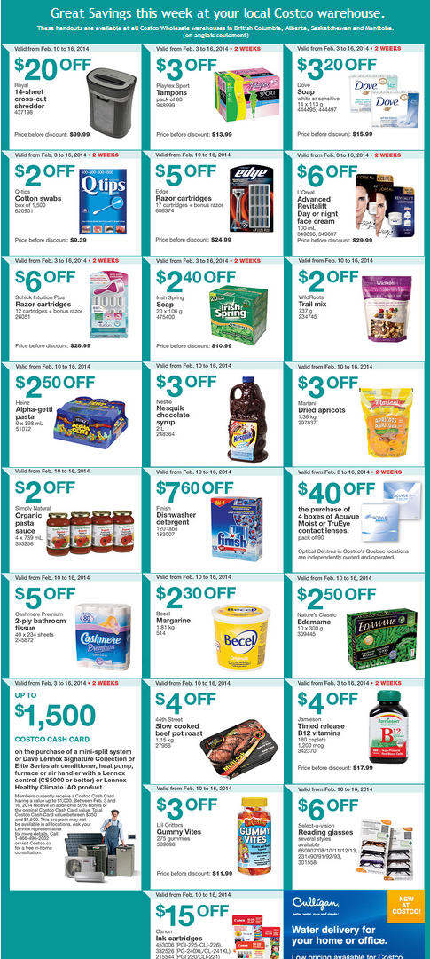 Costco Weekly Handout Instant Savings Coupons West (Feb 10-16)