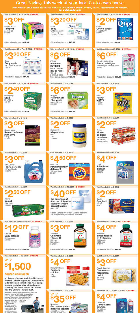 Costco Weekly Handout Instant Savings Coupons West (Feb 3-9)