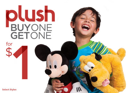 Disney Store Buy One Plush, Get One for $1