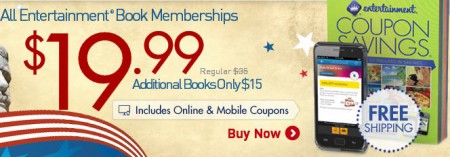 Entertainment All Coupon Books only $20 + Free Shipping (Save up to 60 Off)