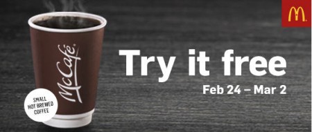 McDonald's Canada FREE Small Hot Brewed Coffee (Feb 24 - Mar 2)