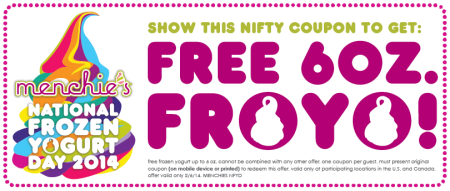 Menchie's Frozen Yogurt Free First 6 oz. Printable Coupon (Feb 6)