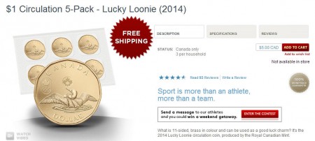 Mint $5 for a 5-Pack of Lucky Loonies + Free Shipping