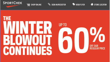 Sport Chek Winter Blowout Sale Continues - Save up to 60 Off (Until Feb 10)