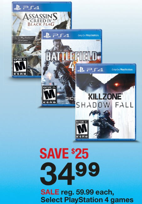 Target Playstation 4 games only $34.99 each (Save $25)