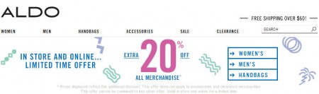 Aldo Shoes Extra 20 Off All Merchandise In-store and Online