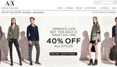 Armani Exchange Extra 40 Off Everything In-Stores and Online