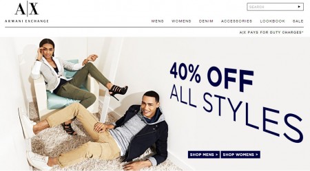 Armani Exchange Extra 40 Off Everything (Until Mar 11)