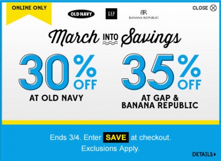 Big Savings at 3 Great Brands (Mar 2-4)