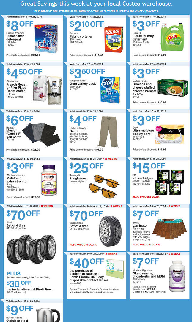 Costco Weekly Handout Instant Savings Coupons East (Mar 17-23)