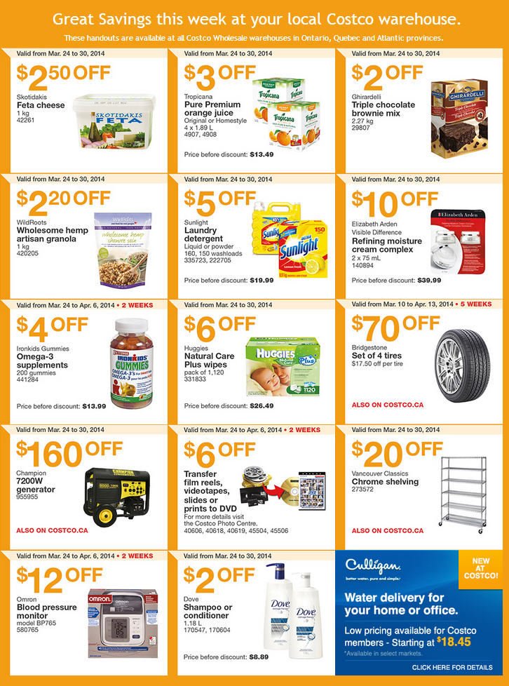 Costco Weekly Handout Instant Savings Coupons East (Mar 24-30)