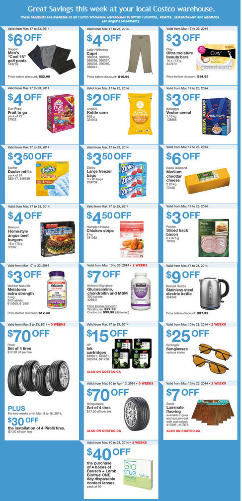 Costco Weekly Handout Instant Savings Coupons West (Mar 17-23)