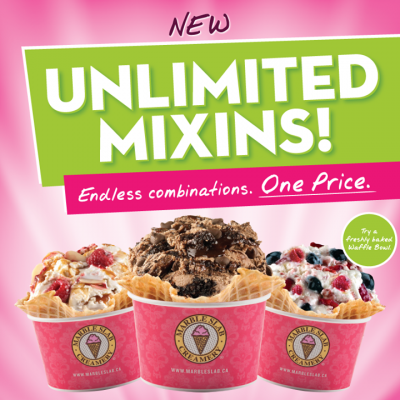 Marble Slab Creamery New Unlimited Mixins - One Price