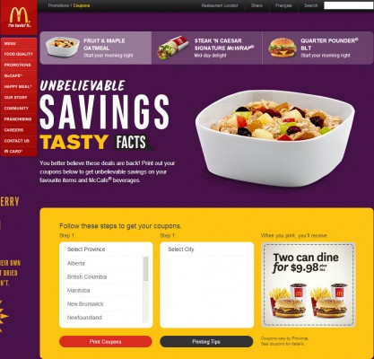 McDonald's Canada New Savings Coupons (Mar 3 - April 8)